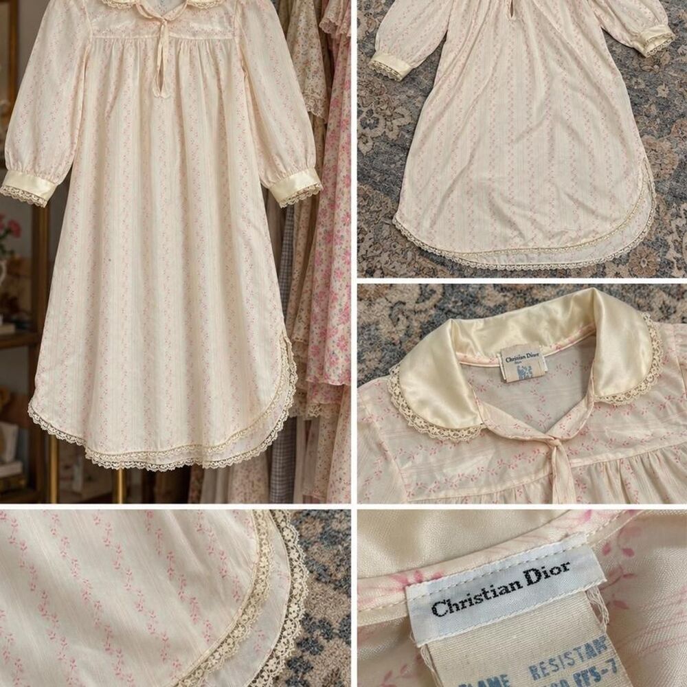 Dior Childs's Cream and Pink Pajamas